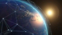 Mạng lưới chuyển tải năng lượng quang laser trong không gian. Ảnh Popular Mechanics.