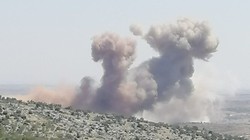 Không quân Nga không kích lực lượng Hồi giáo cực đoan thánh chiến ở Idlib. Ảnh Within Syria. 