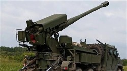 Pháo tự hành bánh lốp 2S22 Bohdana 2.0 155mm của Ukraine. Ảnh: Twitter