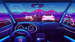 Xe tự lái vận hành với nguồn dữ liệu được cung cấp từ phần mềm mô phỏng. Ảnh TechXplore.