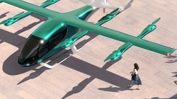 Đồ họa mô phỏng taxi bay eVTOL của công ty Eve Air Mobility. Ảnh Eve Air Mobility
