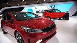 Xe ô tô Kia trong một triển lãm xe du lịch ở Mỹ. Ảnh CNBC