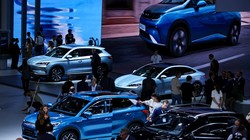 Các mẫu xe điện Trung Quốc trong triển lãm IAA Mobility 2023 tại Munich, Đức. Ảnh Reuters