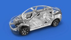 Khung gầm xe điện Tesla Model Y. Ảnh minh họa Interesting Engineering