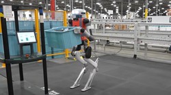 Robot Digit của Agility Robotics hoạt động trong nhà kho của GXO. Ảnh GXO 