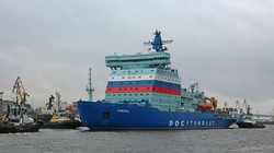 Nga bắt đầu chạy thử tàu phá băng chạy bằng năng lượng hạt nhân Sibiria (Ảnh: RIA)