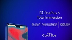 Xanh Coral là màu sắc mới của OnePlus 6. Nguồn: Gizmochina