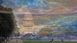 Sóng wifi được hình tượng hóa tại khu vực National Mall ở Washington D.C, Mỹ.  Ảnh: Gigaom