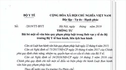 Dự thảo Thông tư bãi bỏ 70 văn bản qui phạm pháp luật của Bộ Y tế