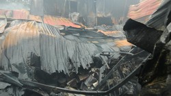 Hiện trường vụ cháy tại phường Trung Văn, quận Nam Từ Liêm, Hà Nội.