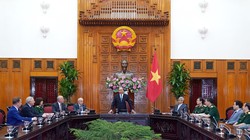 Thủ tướng Chính phủ Nguyễn Xuân Phúc phát biểu tại cuộc làm việc với Hội đồng Khoa học y tế. (Ảnh: Quang Hiếu)