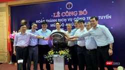 Phó Thủ tướng Vũ Đức Đam và lãnh đạo Bộ Y tế bấm nút hoàn thành 100% dịch vụ công trực tuyến mức độ 4