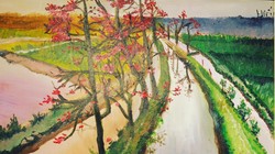 Một trong các bức hoạ sẽ có mặt trong triển lãm "Sắc màu- những mảnh ghép" 