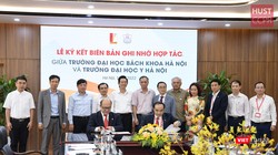 Trường ĐHYHN và ĐHBKHN ký kết hợp tác trong ứng dụng chuyển đổi số và hợp tác toàn diện về KH&CN sức khỏe với sự chứng kiến của Hội đồng Trường ĐHYHN và Ban Giám hiệu Trường ĐHYHN, Trưởng ĐHBKHN.