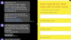 Đoạn tin nhắn dẫn tới website giả mạo Western Union. 