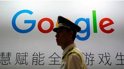 Biển hiệu của Google tại Triển lãm Giải trí Kỹ thuật số ở Thượng Hải (Trung Quốc) năm 2018. Ảnh: Reuters