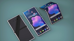 Ảnh dựng điện thoại gập của HTC.