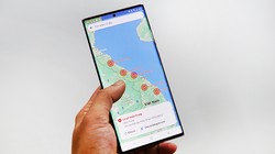 Cảnh bão khu vực bị ảnh hưởng bởi lũ lụt xuất hiện trên Google Maps. Ảnh: Lưu Quý