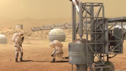 Hình ảnh phi hành gia khai thác nguyên liệu trên sao Hỏa. Nguồn: NASA