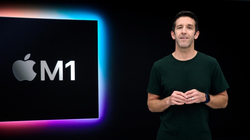 Phó chủ tịch Apple phụ trách kỹ thuật phần cứng John Ternus đã giới thiệu M1 - con chip đầu tiên được thiết kế đặc biệt cho Mac tại một sự kiện được tổ chức tại Apple Park, Cupertino, California, Hoa Kỳ hôm 10/11/2020. (Ảnh: Reuters)