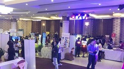 Quang cảnh không gian trưng bày tại Ngày hội khởi nghiệp sáng tạo Đà Nẵng