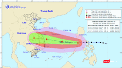 Đường đi của bão số 9 khi đi vào biển Đông