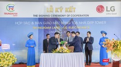 Quang cảnh lễ ký kết bàn giao mặt bằng toà nhà DITP Tower (Đà Nẵng) cho LG Electronics để tập đoàn này xây dựng Trung tâm R&D tại Đà Nẵng.