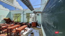 Bão số 9 làm tốc mái và hư hỏng nhiều trường học thuộc các tỉnh miền Trung