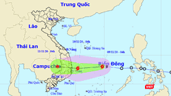 Dự báo đường đi của bão số 12