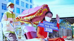 Xích lô du lịch Đà Nẵng diễu hành "Chào năm mới 2021"