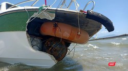 Hiện trường vụ tai nạn chìm tàu QNa-1152 trên biển Cửa Đại xảy ra chiều ngày 26/2 làm 17 người tử vong