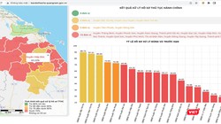 Giao diện bản đồ thực thi thể chế của UBND tỉnh Quảng Nam tại địa chỉ http://bandotheche.quangnam.gov.vn