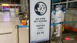 Khu vực xét nghiệm COVID-19 miễn phí tại Nhà ga hành khách quốc tế (Nhà ga T2) sân bay quốc tế Đà Nẵng.