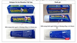 Hướng dẫn nhận biết thuốc Salonpas Gel thật và giả trên thị trường (ảnh Cục Quản lý Dược cung cấp)