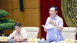 Chủ tịch Quốc hội Vương Đình Huệ phát biểu chủ trì buổi làm việc. (Ảnh: Doãn Tấn/TTXVN)