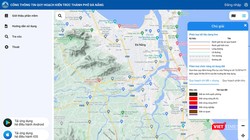 Giao diện ứng dụng Hệ thống GIS được tích hợp trên “Cổng thông tin quy hoạch kiến trúc TP Đà Nẵng” tại địa chỉ https://gisportal.danang.gov.vn/sxd/ 