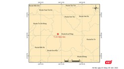 Vị trí xảy ra trận động đất đầu tiên trong chiều ngày 23/8, tại khu vực huyện Kon Plông (tỉnh Kon Tum).