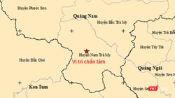 Vị trí xảy ra vụ động đất có độ lớn 3,0 độ richter, trên địa bàn huyện Nam Trà My, tỉnh Quảng Nam