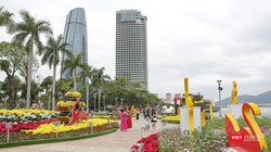 Đường hoa xuân Bạch Đằng (Đà Nẵng), đoạn tại cầu Chữ T