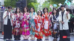 Trình diễn trang phục Kimono truyền thống của Nhật Bản tại lễ hội giao lưu văn hoá Việt-Nhật 