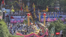 Toàn cảnh lễ Vía đức Bồ Tát Quán Thế Âm tại chùa Quán Thế Âm Ngũ Hành Sơn diễn ra trong sáng nay, 10/3