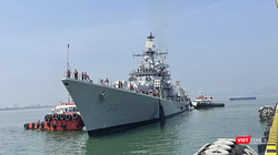Đội tàu Hải quân Ấn Độ chuẩn bị cập cảng Tiên Sa, TP Đà Nẵng. (Ảnh ĐSQ):