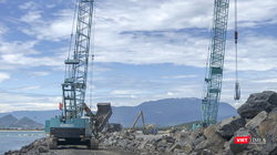 Một góc công trình xây dựng bến cảng biển Liên Chiểu, TP Đà Nẵng