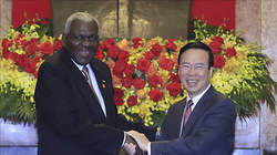 Chủ tịch nước Võ Văn Thưởng tiếp Chủ tịch Quốc hội Chính quyền Nhân dân Cuba (Ảnh TTXVN)