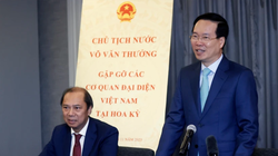 Chủ tịch nước Võ Văn Thưởng phát biểu tại buổi gặp mặt. (Ảnh: Thống Nhất/TTXVN)