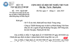Quyết định đình chỉ lưu hành, thu hồi trên toàn quốc 16 sản phẩm mỹ phẩm do Công ty TNHH thương mại và dịch vụ Minh Hoàng Việt Nam đứng tên công bố và chịu trách nhiệm đưa ra thị trường