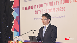 Ông Bùi Hoàng Phương, Thứ trưởng Bộ TT&TT, Trưởng ban tổ chức cuộc thi Viết thư quốc tế UPU lần thứ 54, phát biểu tại lễ phát động cuộc thi.