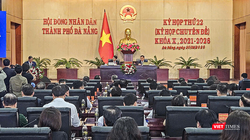 Quang cảnh Kỳ họp thứ 22 (kỳ họp chuyên đề) HĐND TP Đà Nẵng khóa X diễn ra sáng 20/2.