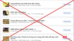 Các hội nhóm được Công an Đà Nẵng cảnh báo có hành vi lừa đảo mua bán vàng. Ảnh CATP