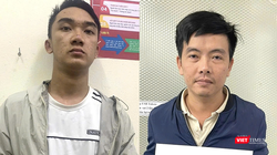 Các đối tượng trong đường dây lừa đảo qua mạng tại cơ quan công an. Ảnh Công an cung cấp.